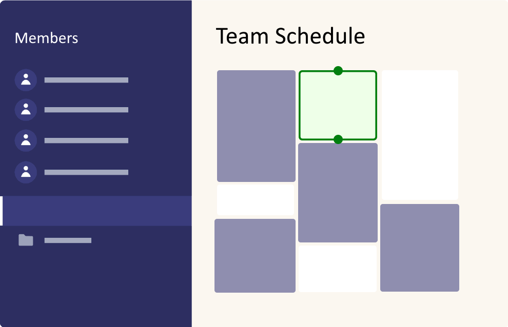 Create a team and combine availability of all team members to easily schedule meetings.